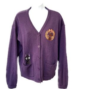 Studio Ghibli Kikl's Delivery Service Embroidered Sweater Size SM Purple Witch